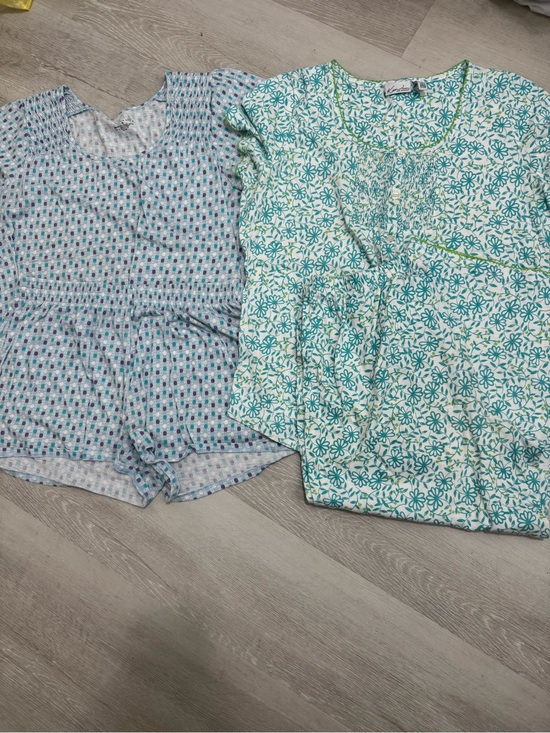 Kim Rogers Other - Kim Rogers Teal Floral and Light Blue Dot Women’s Pajama‎ Sets